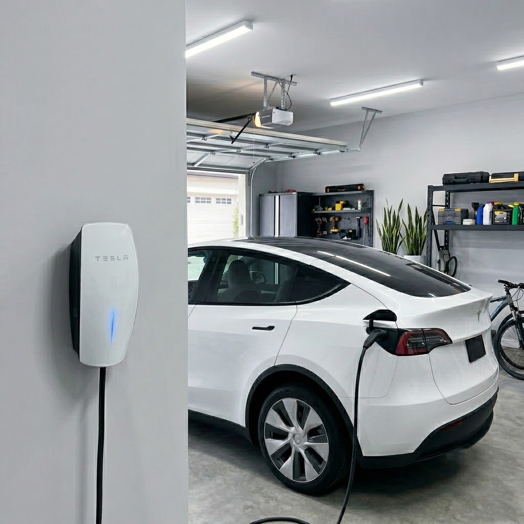 Level 2 EV charger installed by Gubond Electrical in Greater Vancouver