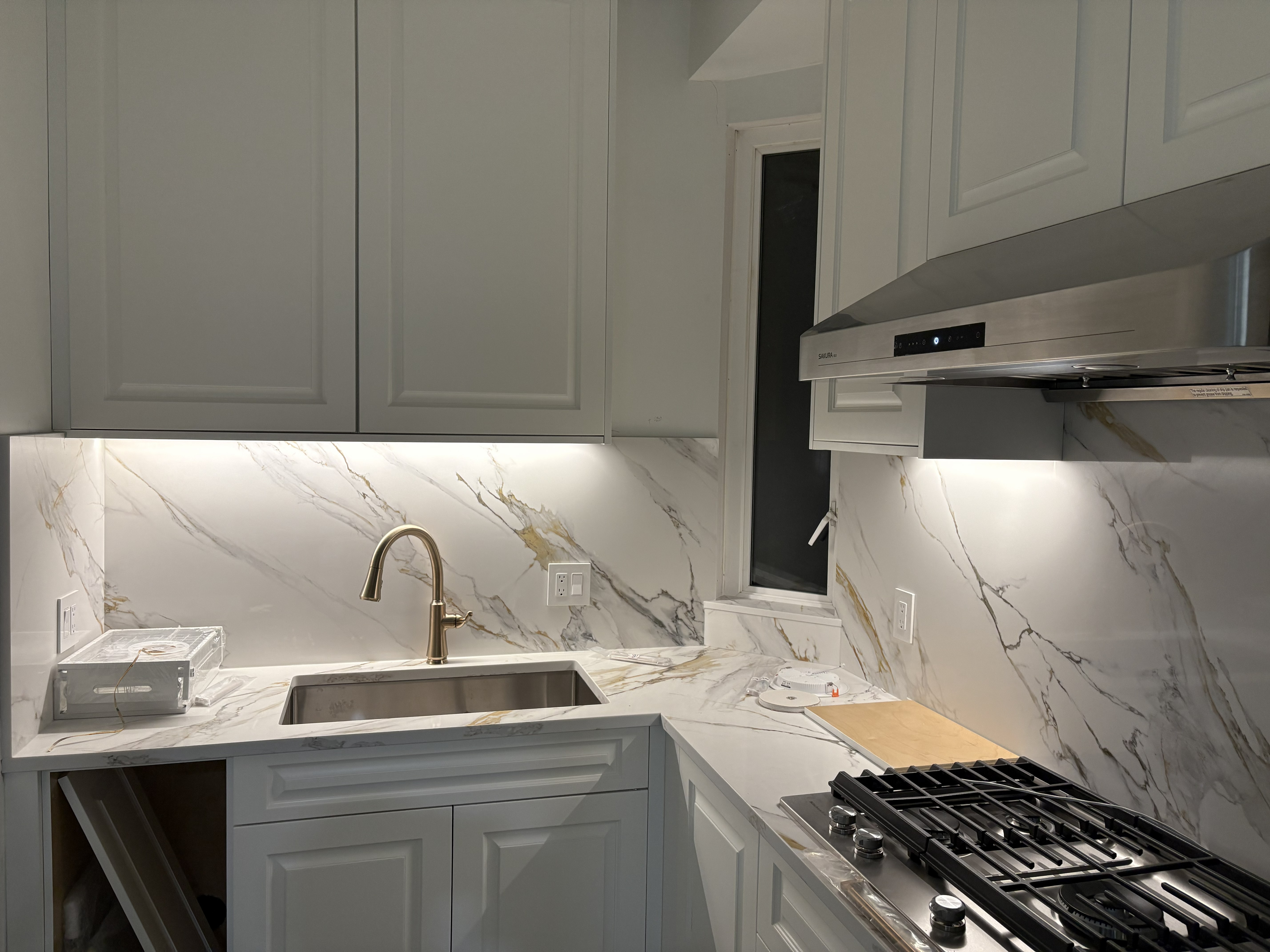 New LED strip lighting under kitchen cabinets — Gubond Electrical